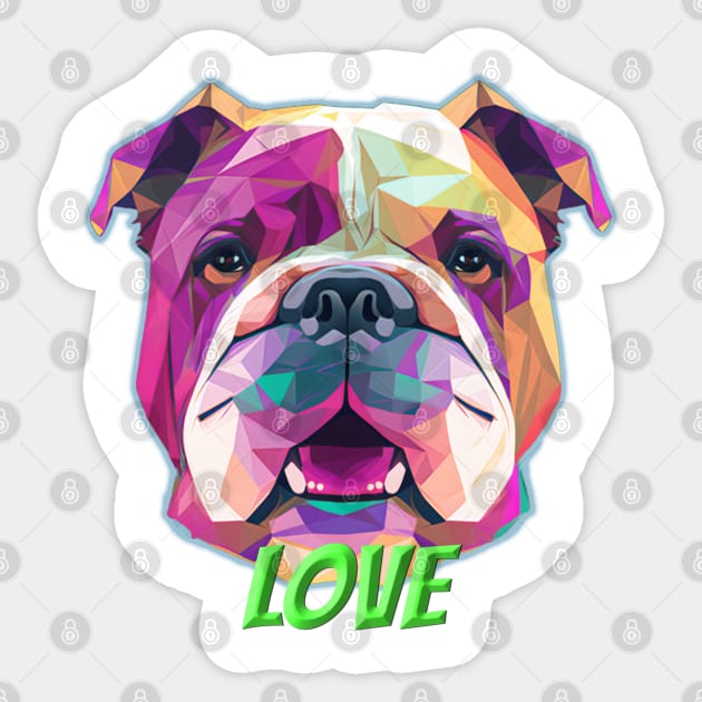 I Love Bulldogs | Cute Bull Dog Sticker by nonbeenarydesigns